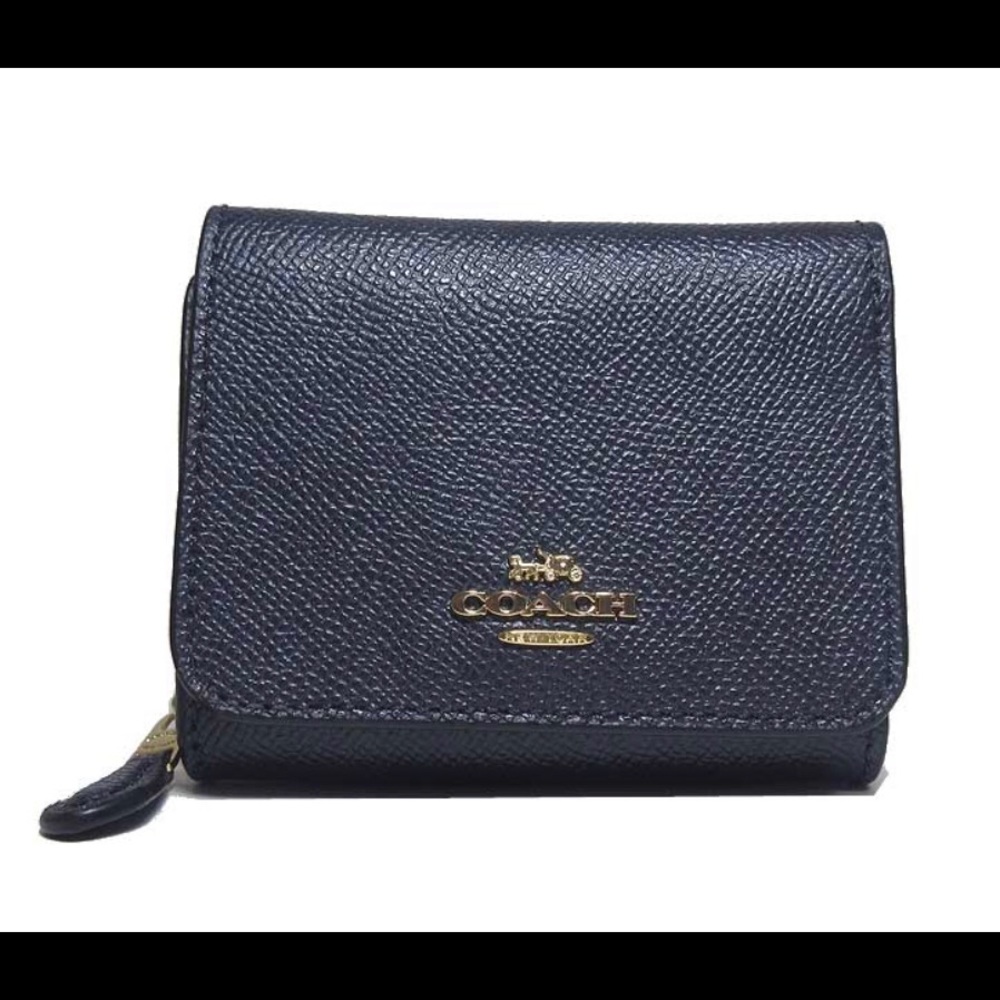 COACH Small NEW Trifold Womens Wallet MIDNIGHT